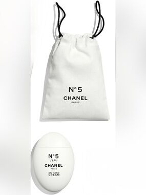 CHANEL No5 Hand Cream 1.7oz+Logo Drawstring Bag Pouch of No5 100 Anniversary NEW